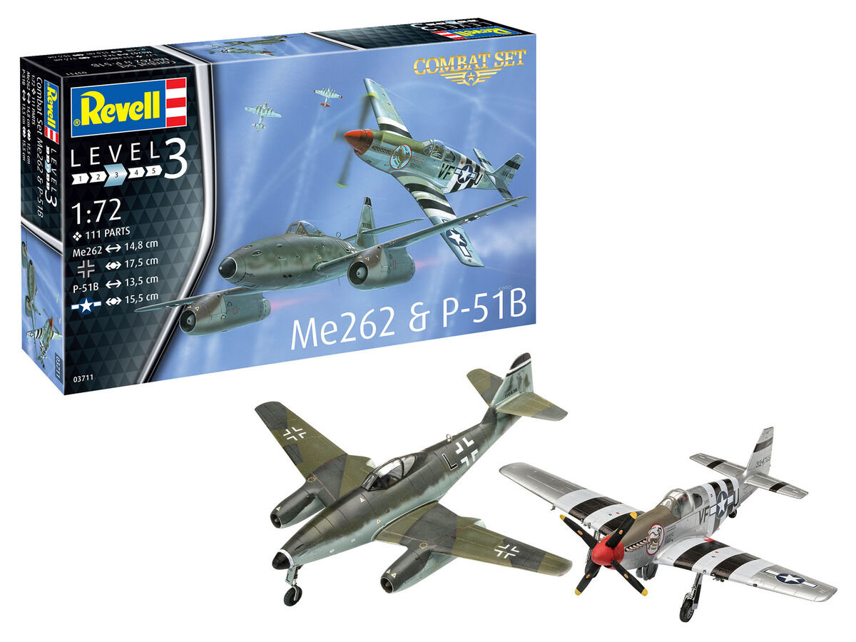 Revell Revell, Combat Set Me262 & P-51B, Model Set
