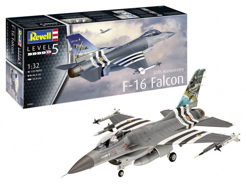 Zdjęcia - Model do sklejania (modelarstwo) Revell , Model Plastikowy, Samolot 50th Anniversary F-16 Falcon, 1/32 