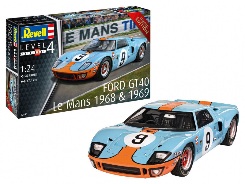 Фото - Збірна модель Revell , Samochód 1/24 Ford GT 40 Le Mans 1968, Model plastikowy 