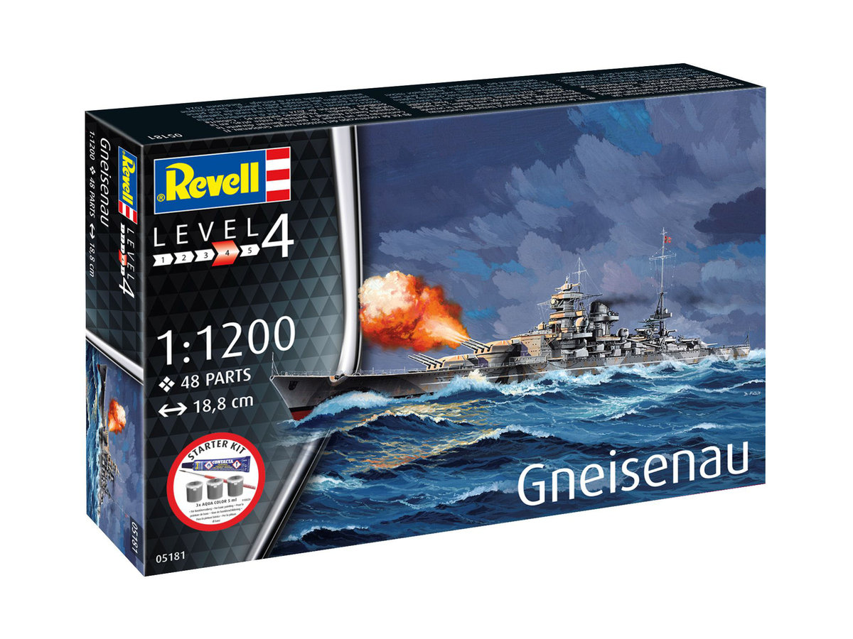 Revell Revell Starter Kit 1 1200 Battleship Gneisenau Rev-75181