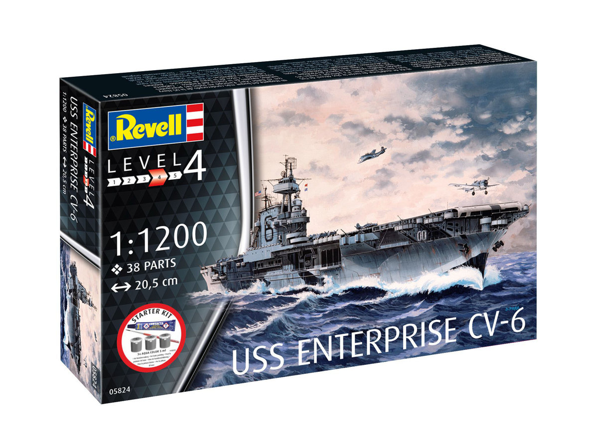 Revell Revell Starter Kit 1 1200 Uss Enterprise Cv-6 Rev-75824