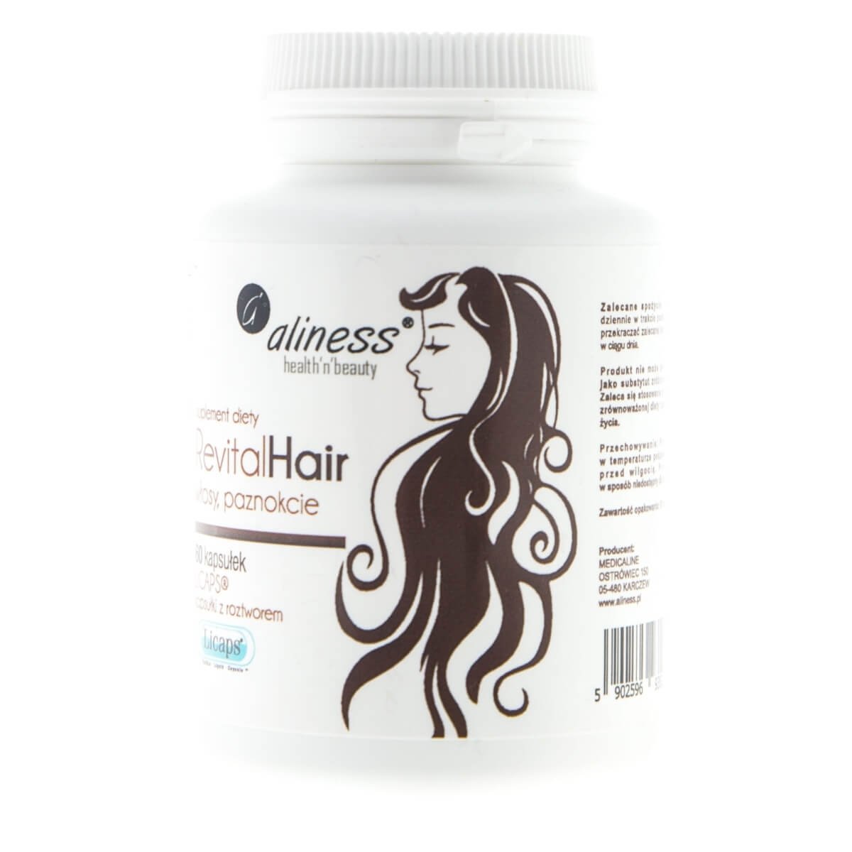 Zdjęcia - Witaminy i składniki mineralne Aliness RevitalHair włosy, paznokcie MEDICALINE, Suplement diety, 60 kaps. 