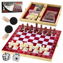 REWNIANE SZACHY KLASYCZNE WARCABY DUŻE 47cm tryktraka GRA 3W1 DLA DZIECI