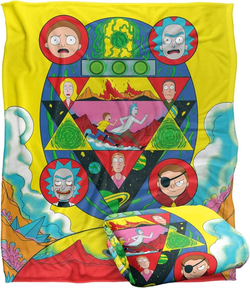 rick and morty silky touch super miękki koc narzut