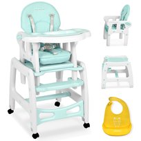 Ricokids, Sinco, Krzesełko do karmienia ze stoliczkiem składane wielofunkcyjne, Turkusowe, 5w1