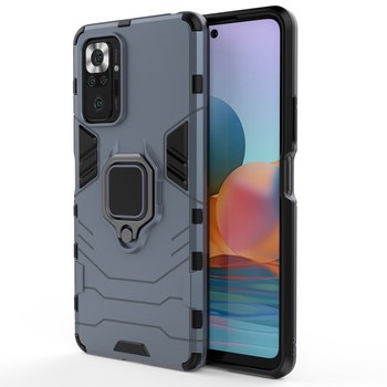 Ring Armor pancerne hybrydowe etui pokrowiec + magnetyczny uchwyt Xiaomi Redmi Note 10 Pro niebieski - Hurtel