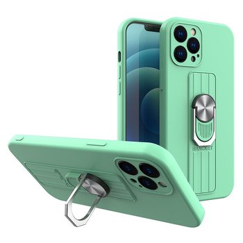 Ring Case silikonowe etui z uchwytem na palec i podstawką do Xiaomi Redmi Note 10 Pro miętowy - Hurtel