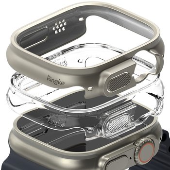 Ringke slim 2-pack apple watch ultra (49 mm) clear & titanium grey - Ringke