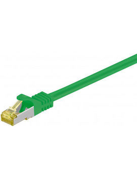 RJ45 patchkabel, CAT 6A S/FTP (PiMF), 500 MHz z CAT 7 kable surowym, Zielony - Długość kabla 0.5 m - Goobay