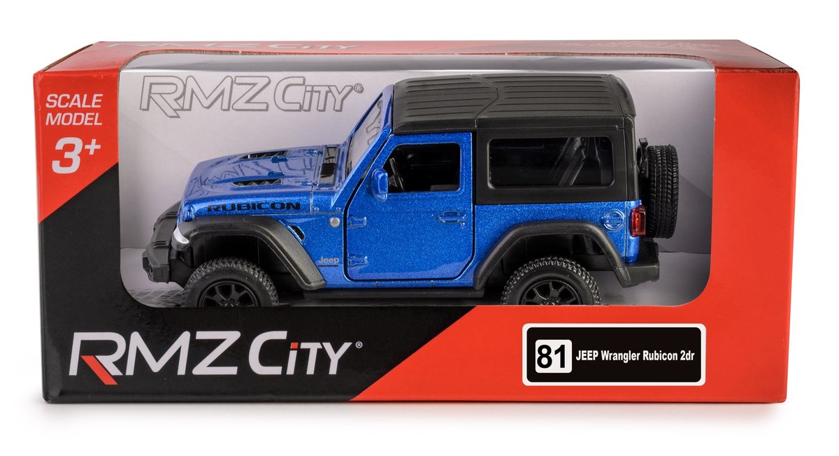 RMZ City Jeep Wrangler Rubicon 2021 - Hard Top - niebieski, w