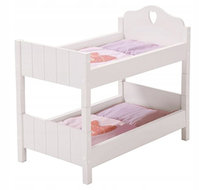 ROBA 98331 Fienchen Łóżko dla lalek piętrowe z pościelą 52x30x45,5 cm BIAŁE