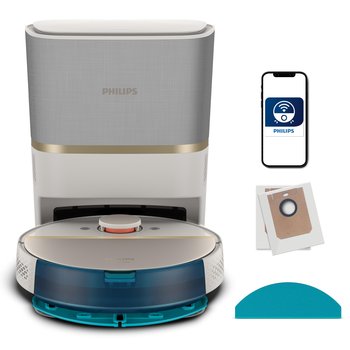 Robot odkurzająco-mopujący PHILIPS XU7100/02 Seria Aqua 7000 Biało-złoty - Philips