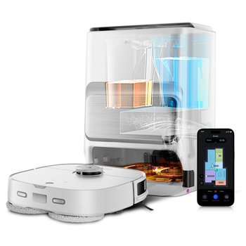 Robot Odkurzający I Myjący Eureka J12 Ultra De - Stacja Wielofunkcyjna Z Rozpoznawaniem Przeszkód 3D Ki, Inteligentnym Omijaniem Zwierząt Domowych I Automatycznym Rozpoznawaniem Dywanów - Inny producent