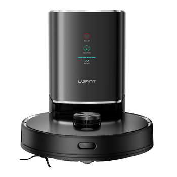 Robot sprzątający odkurzacz UWANT U100 z funkcją mopa + stacja ładująca / czyszcząca - czarny - UWANT