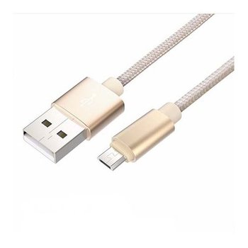 Rock Metalic aluminiowy kabel pleciony Micro-USB - 1m złoty. - EtuiStudio