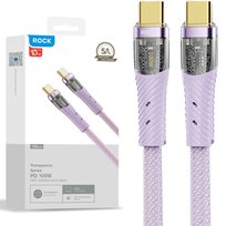 ROCK Z21 Kabel USB-C do USB-C QC VOOC 100W 1,2m : Kolor - fioletowy Rock