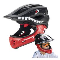 ROCKBROS Kask rowerowy shark dziecięcy z odpinaną szczęką rozmiar M (54-58) czarny Rockbros