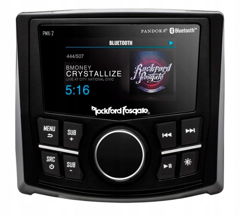 Rockford Fosgate Pmx-2 Radio Marine Lcd 2,7' Bluetooth Do Łodzi Jachtu ...