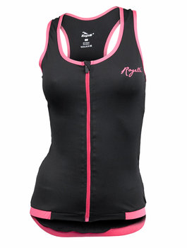 ROGELLI ABBEY - damska koszulka rowerowa bez rękawków - kolor: Czarno-różowy - Rogelli