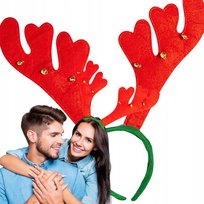 Rogi Renifera Opaska Na Głowę Z Dzwoneczkami Święta Mikołaj Świąteczna