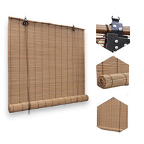 Roleta Bambusowa Brązowa Zaciemniająca Wewnętrzna