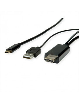 ROLINE Typu C - kabel HDMI + USB A, M / M, 1 m - Roline