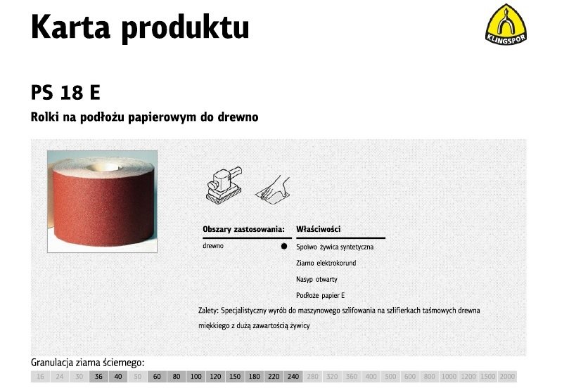 Rolka na podłożu papierowym KLINGSPOR, 150 mm, gr.220