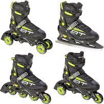 Rolki Wrotki Łyżwy figurowe 4w1 Raven Profession Black/Lime