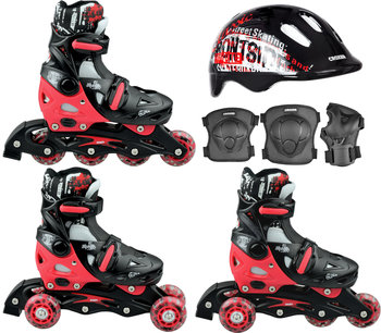 Rolko-Wrotki 3w1 RAVEN Singer Black/Red 37-40 / Kask Croxer Street M / Ochraniacze Croxer Gauss M - Raven