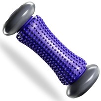 Roller do masażu ciała wałek do regeneracji stóp z wypustkami fioletowy 17cm (szare koła) DrFit DrFit
