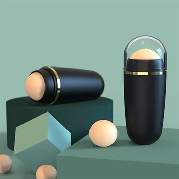 ROLLER do TWARZY z KAMIENIEM WULKANICZNYM Matującym Skórę czarny AG876 - Aptel