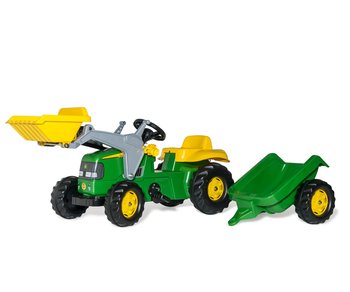 Rolly Toys 023110 Traktor Rolly Kid John Deere z łyżką i przyczepą - Rolly Toys