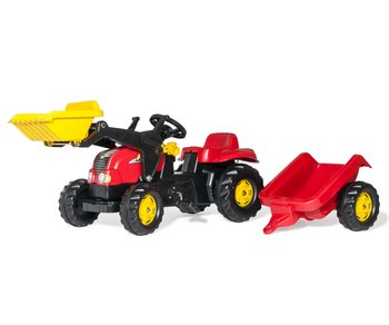 Rolly Toys 023127 Traktor Rolly Kid z łyżka i przyczepa Czerwony - Rolly Toys