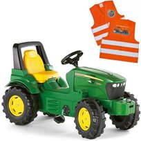 ROLLY TOYS John Deere Traktor na Pedały z Łyżką + Kamizelka Odblaskowa dla Dzieci 