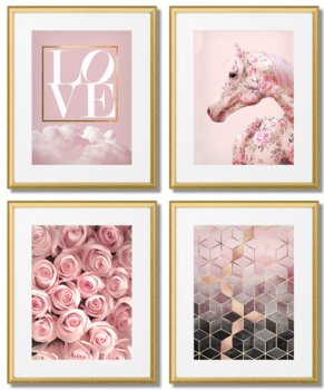 Romantyczne Plakaty Z Różami I Z Napisem Love - DEKORAMA