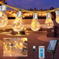 ROMWISH Girlanda Solarna 9M 20LED 8 Trybów Ogród Balkon Wesele