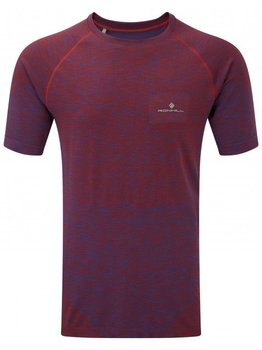 Ronhill, Męska koszulka sportowa, Infinity Space-dye S/S Tee, bordowa, rozmiar XL - RONHILL
