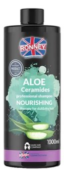 Ronney Aloe ceramides professional shampoo nourishing nawilżający szampon do włosów suchych i matowych 1000ml - Ronney