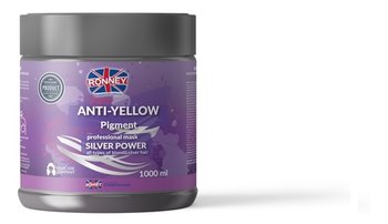 Ronney Anti-yellow, Silver power professional, Srebrna maska do włosów blond rozjaśnianych i siwych, 1000 ml - Ronney