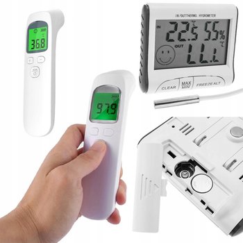 Rosfix Bezdotykowy termometr medyczny na podczerwień + Stacja pogodowa - higrometr z czujnikiem zewnętrznym - Inny producent
