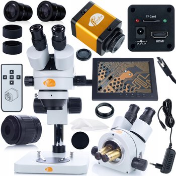 Rosfix Zestaw mikroskopowy Mercury Pro MSMP-T-PS1 +kamera PEGASUS Pro KMPP-HDMI-TF 12mp Seria Plantes PRO+uchwyt do wyświetlacza 196mm+wyświetlacz 8" - Rosfix