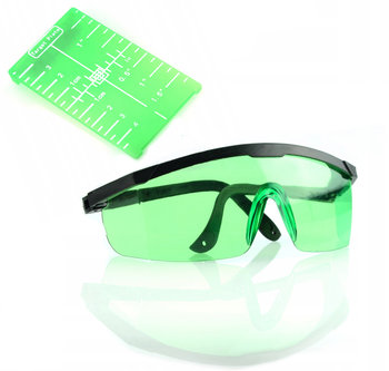 Rosfix Zielona tarcza do odczytu pomiaru poziomicy laserowej + Zielone okulary zabezpieczające do lasera Rosfix 1szt. - Inny producent