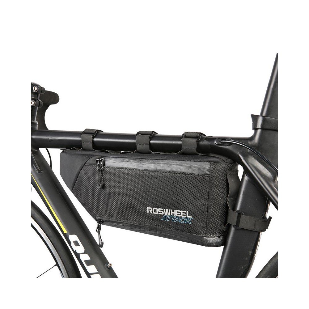 Roswheel Sakwa na ramę trójkątna 2w1, bikepacking, czarna 36x23x7 cm