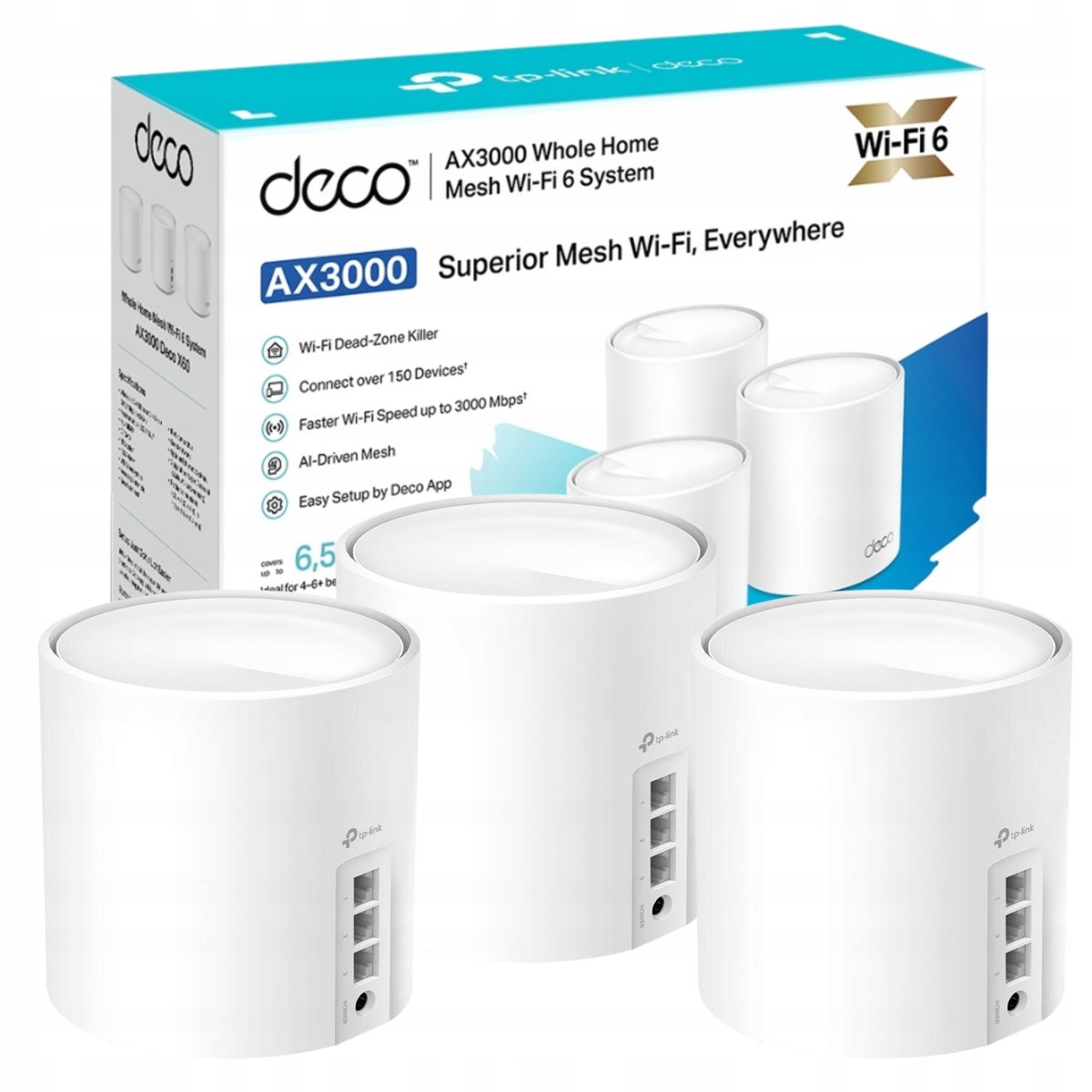 ROUTER DOMOWY SYSTEM WI-FI 6 MESH TP-LINK DECO X50 (3 szt.) 802.11ax ...