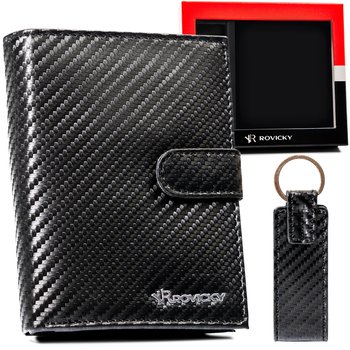 Rovicky Portfel Skórzany Męski Z Brelokiem Elegancki Zestaw Prezent - Rovicky