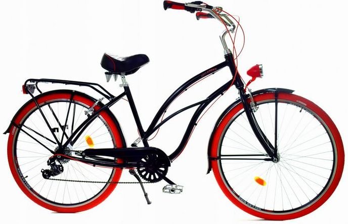 Фото - Велосипед Dallas Rower  Cruiser 26' 7spd Lady Alu - czarny z czerwonym 