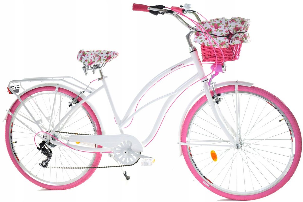 Фото - Велосипед Dallas Rower  Cruiser 28' 7spd Lady Alu - biały z różem, koszem i wkładem 