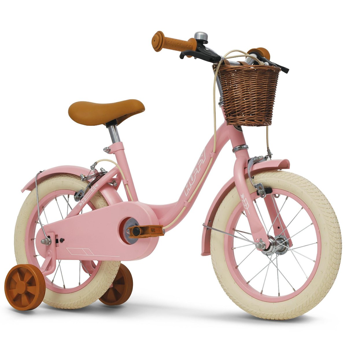 Bici Vintage Huffy 14 Pollici Per Bambini Da 4 A 6 Anni – Grigio Opaco, Con Cestino, Campanello E Ruote Di Supporto Rimovibili
