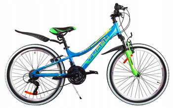 Rower dziecięcy MTB 24" GÓRSKI Junior Aluminium Niebiesko/Zielony - Art-Pol