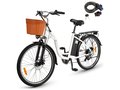 Rower elektryczny DYU C6 - 36 V 12,5 Ah - Silnik 250 W - Opony 26 cali - Wymienna bateria - Rower elektryczny Smart City - Biały - DYU